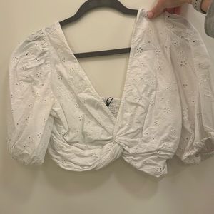 White Zara crop top